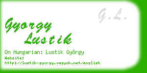 gyorgy lustik business card